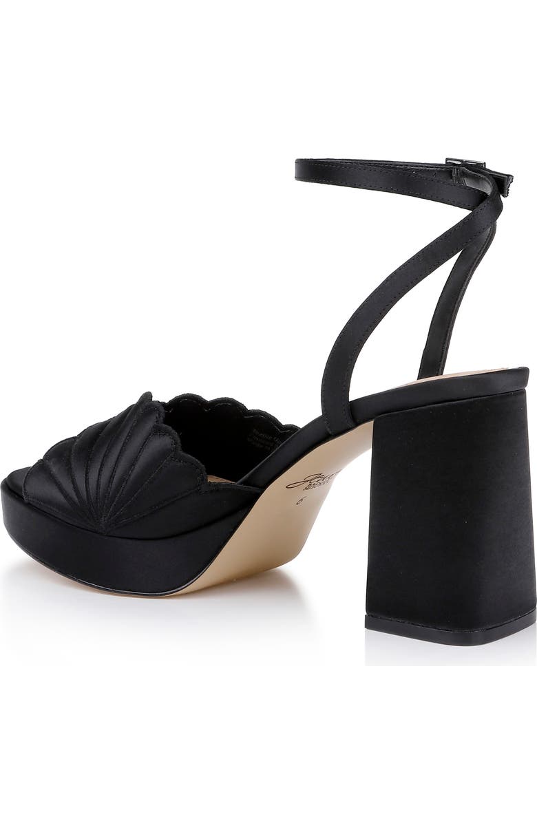 Jewel Badgley Mischka Paola Ankle Strap Platform Sandal, Alternate, color, Black Satin