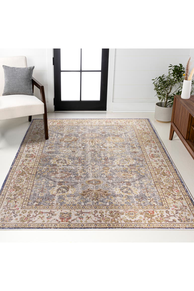 Alba Modern Faded Peshawar Area Rug, Alternate, color, Gray/Ivory