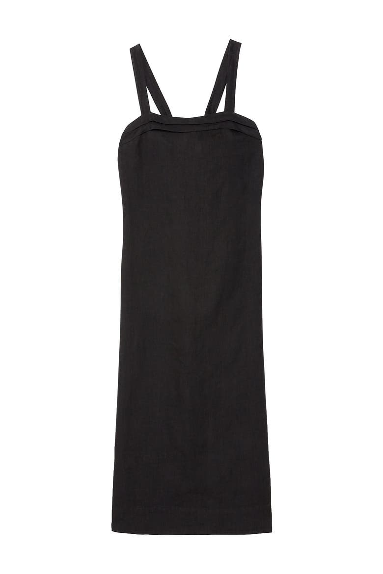 Linen Long Dress, Alternate, color, Black