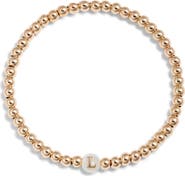 Nashelle Mother of Pearl Initial Beaded Bracelet