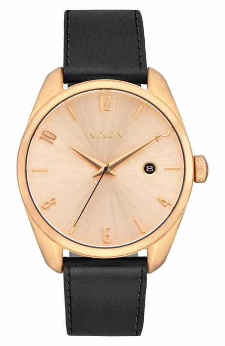 Nixon Thalia Leather Strap Watch, 38mm