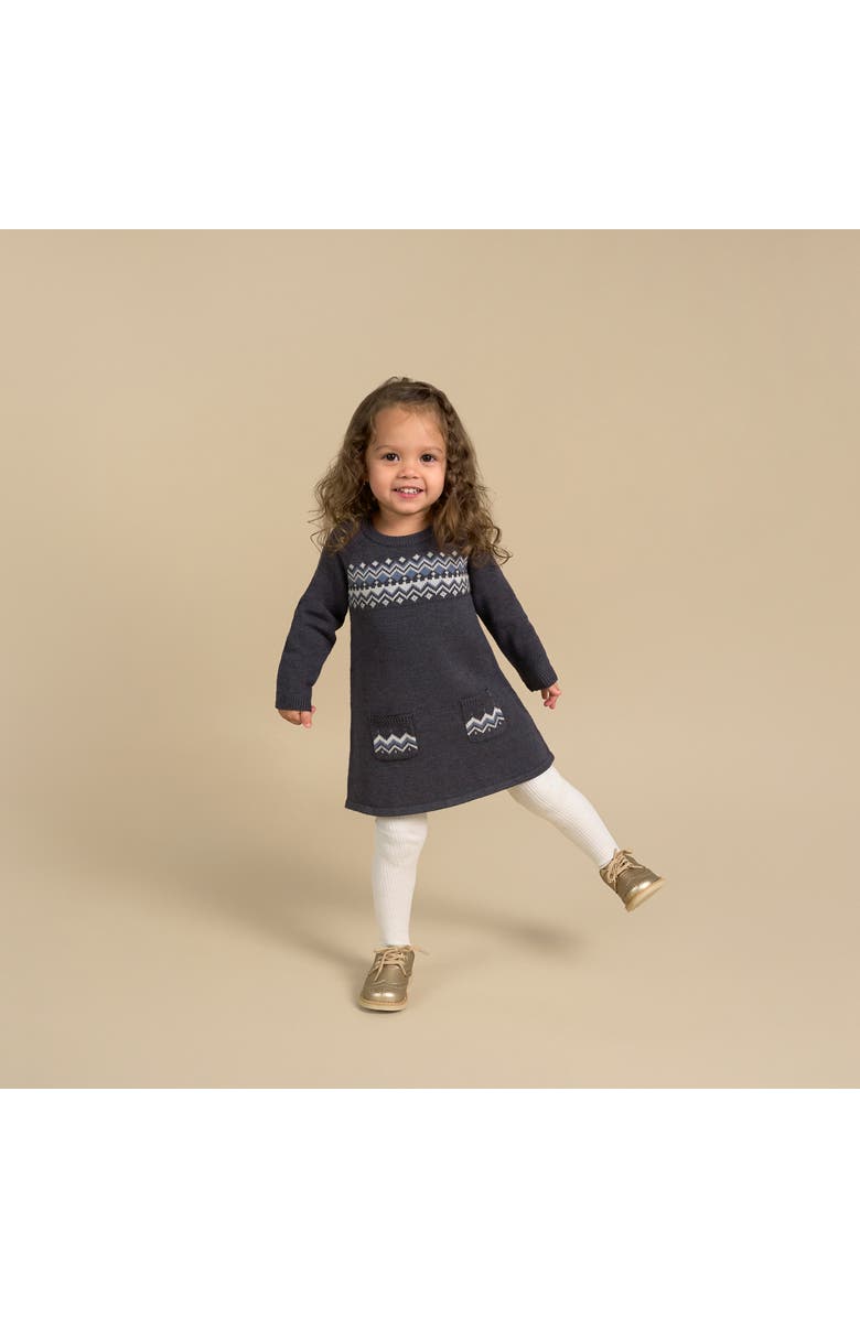 Modern Moments<sup>™</sup> by Gerber Dark Grey Heather Fair Isle Dress, Alternate, color, Dark Grey Fair Isle