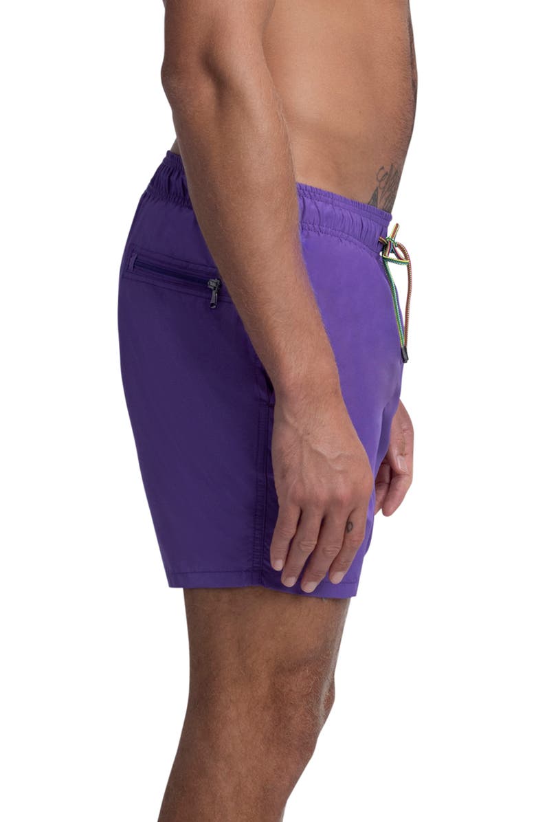 Bugatchi Solid Swim Trunks, Alternate, color, Orchid