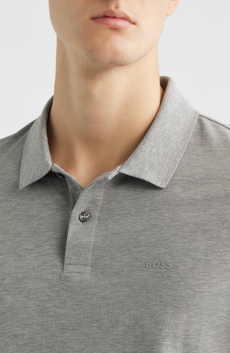 BOSS Parlay Cotton Piqué Polo, Alternate, color, Silver