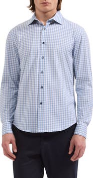 Bugatchi James OoohCotton® Gingham Check Button-Up Shirt