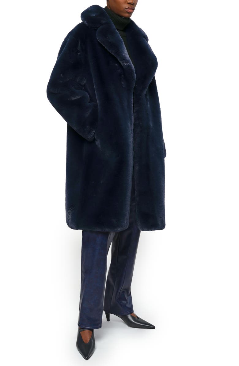 Apparis Steffi Long Recycled Polyester Pluche<sup>™</sup> Faux Fur Coat, Alternate, color, Ink