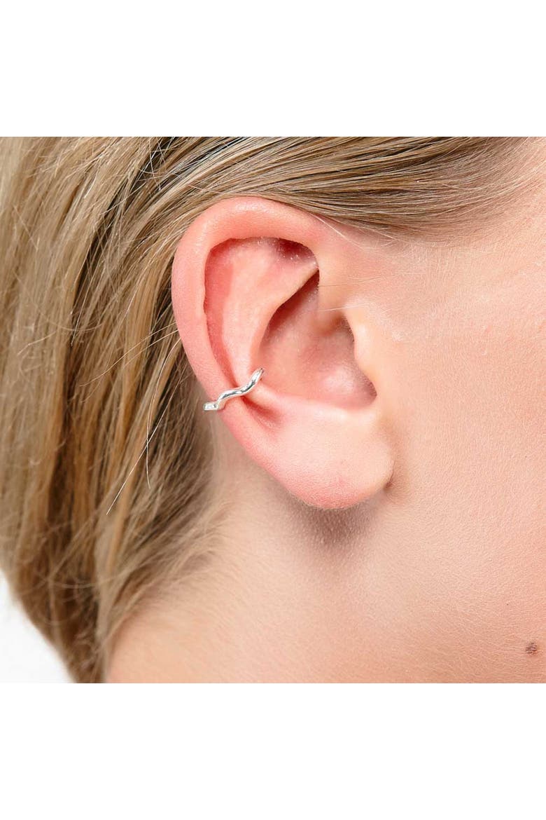Splash Ear Cuff, Alternate, color, Sterling Silver