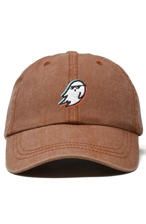 Dalix Ghost Life Embroidered Casual Cap In Washed Orange
