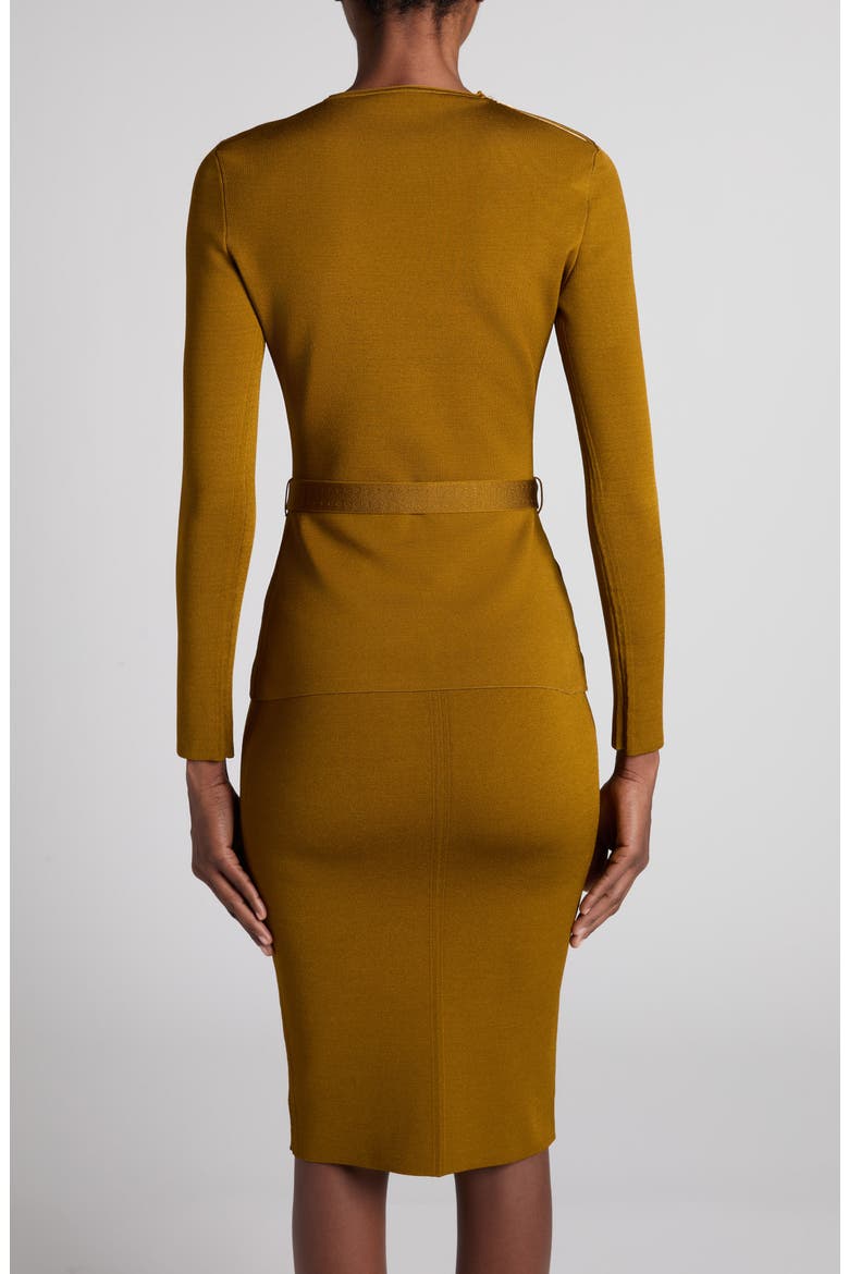 Belted Tech Viscose Blend Sweater, Alternate, color, OLIVINE GREEN