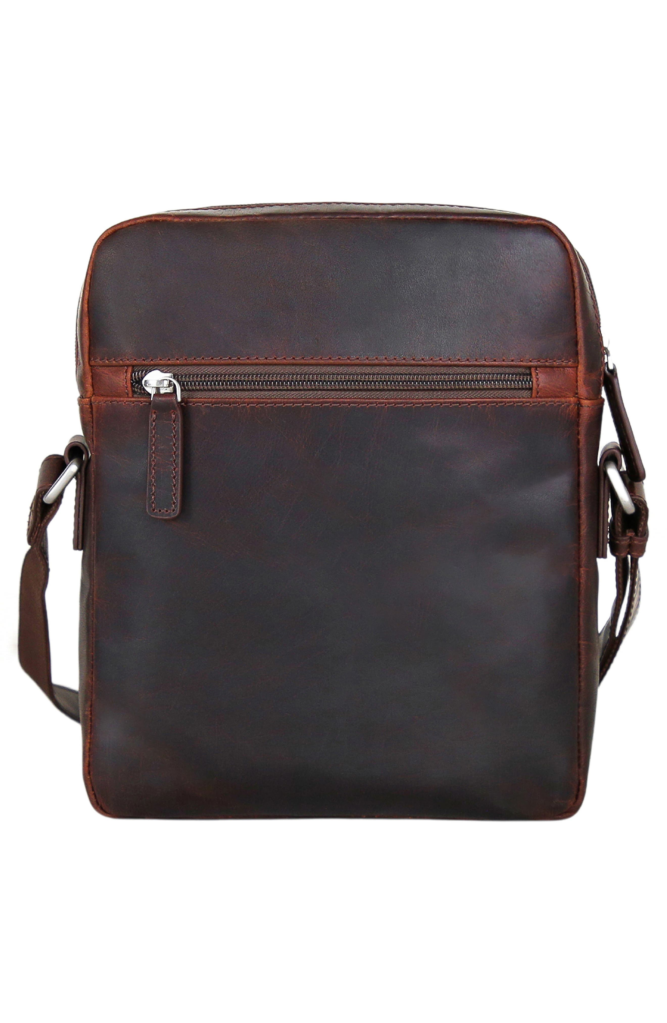 Mancini Buffalo Collection Leather Crossbody Bag, Alternate, color, Brown