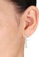 DELMAR Heart Moissanite Drop Earrings