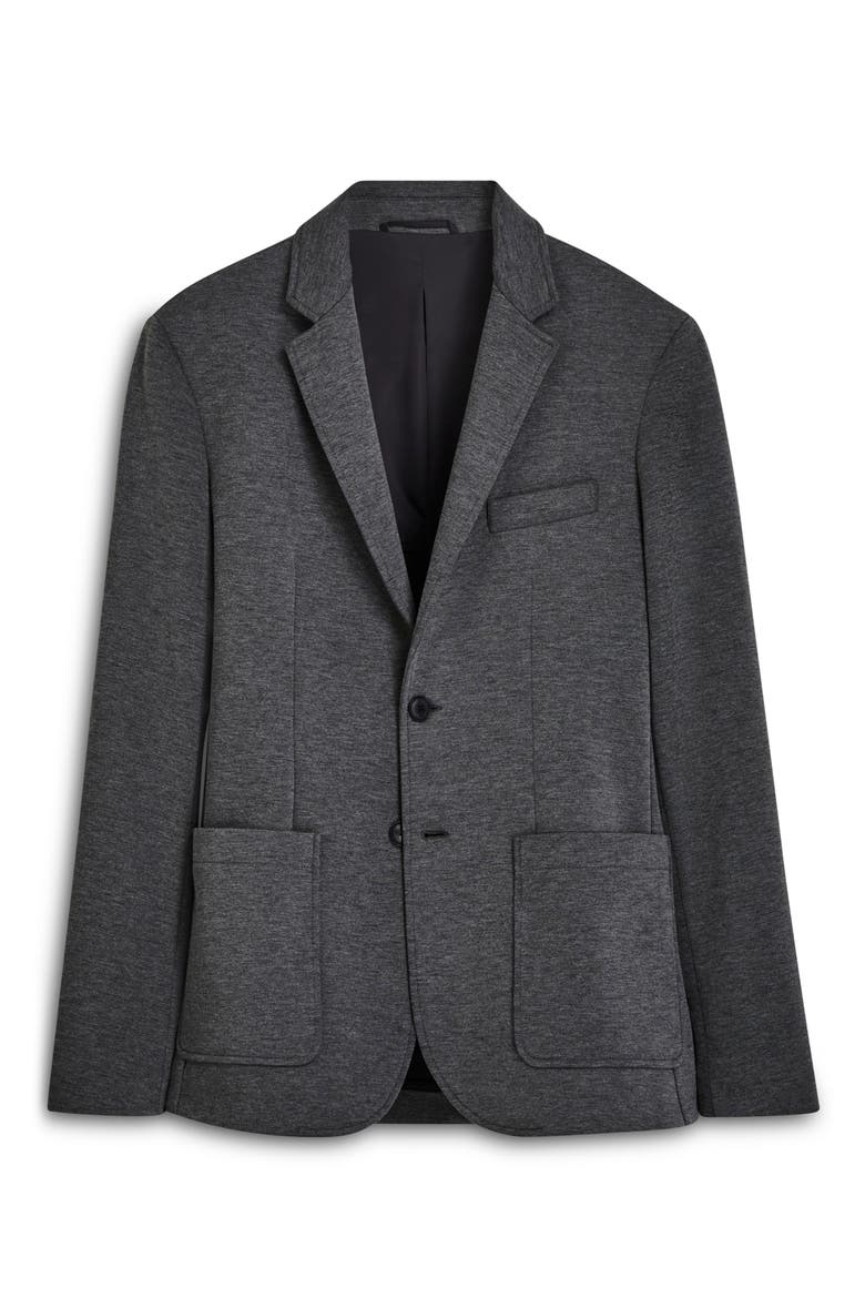 Soft Touch Heathered Grey Knit Blazer, Alternate, color, ANTHRACITE