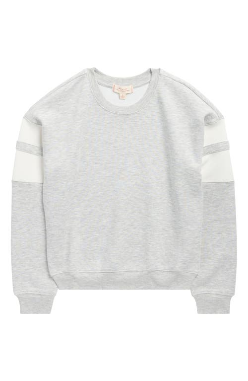 Walking On Sunshine Kids' Athlete Stripe Cloud Sweatshirt In Gray