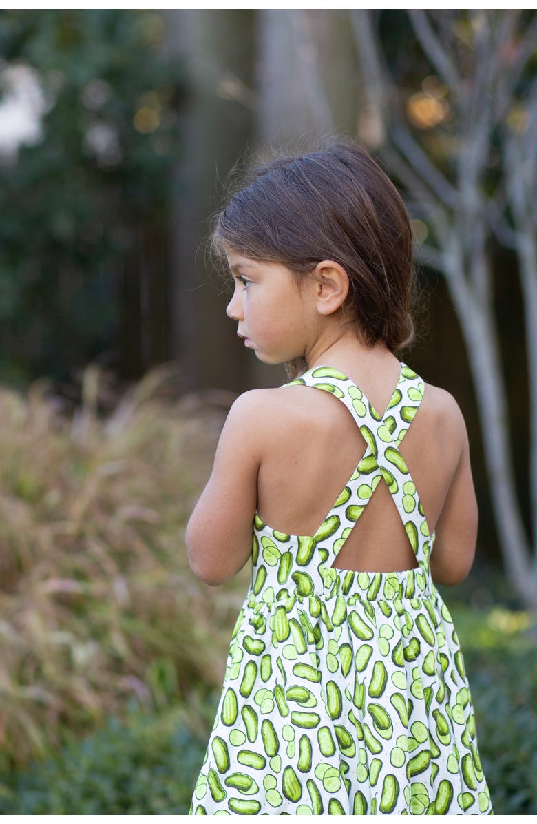 WORTHY THREADS Girls Cross Back Dress, Alternate, color, Pickles