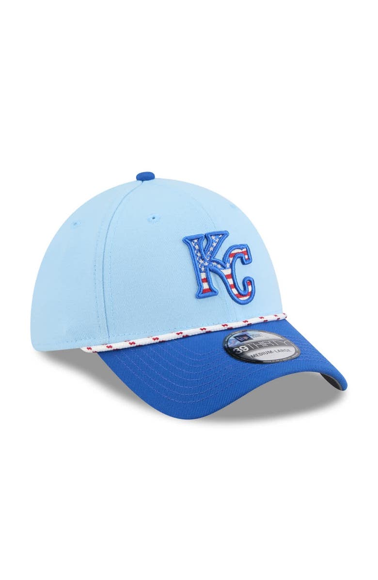 New Era Men's New Era Light Blue/Blue Kansas City Royals 2025 Fourth of July 39THIRTY Flex Hat, Alternate, color, 