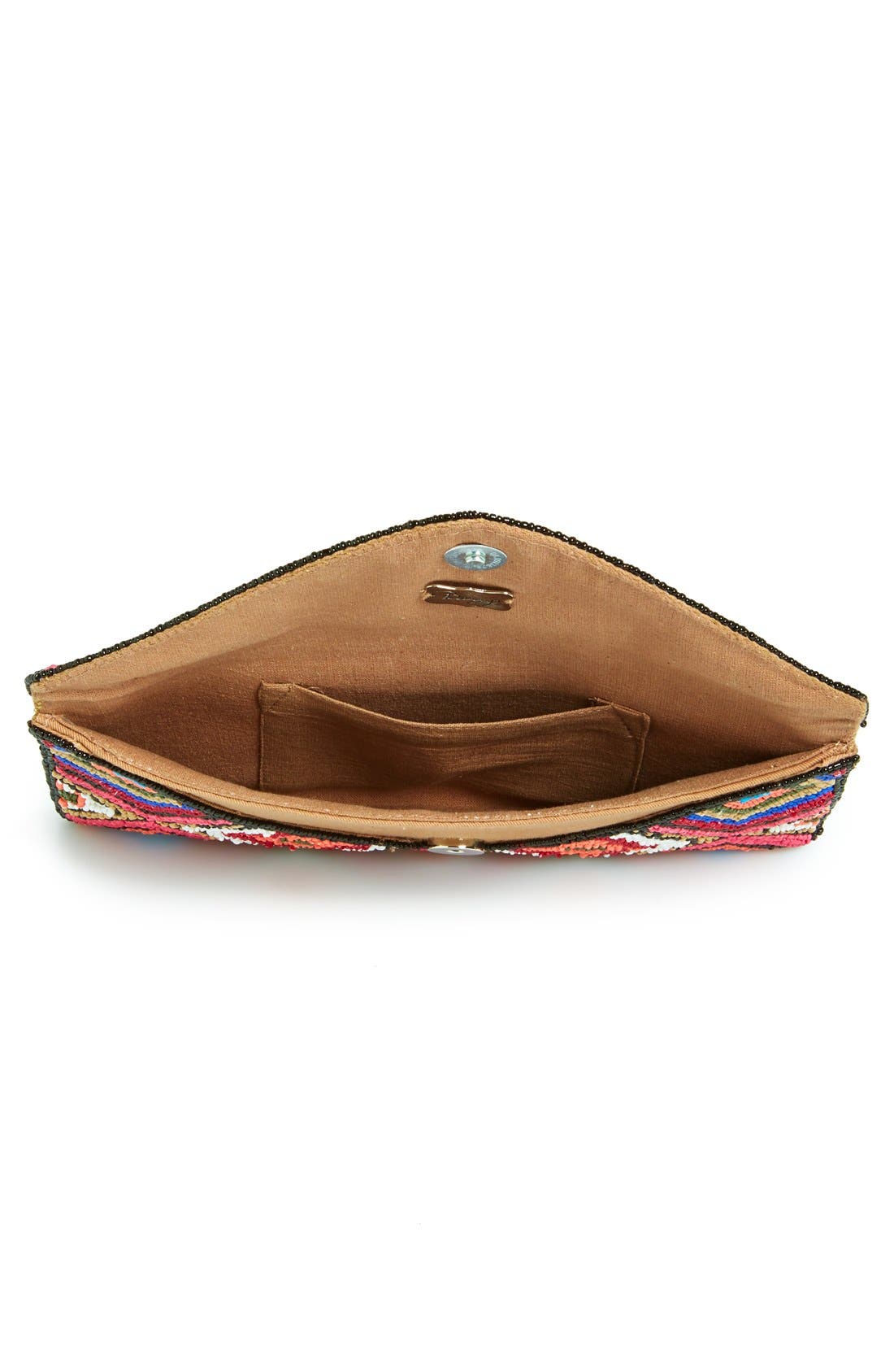 Beaded Envelope Clutch, Alternate, color, PINK MULTI