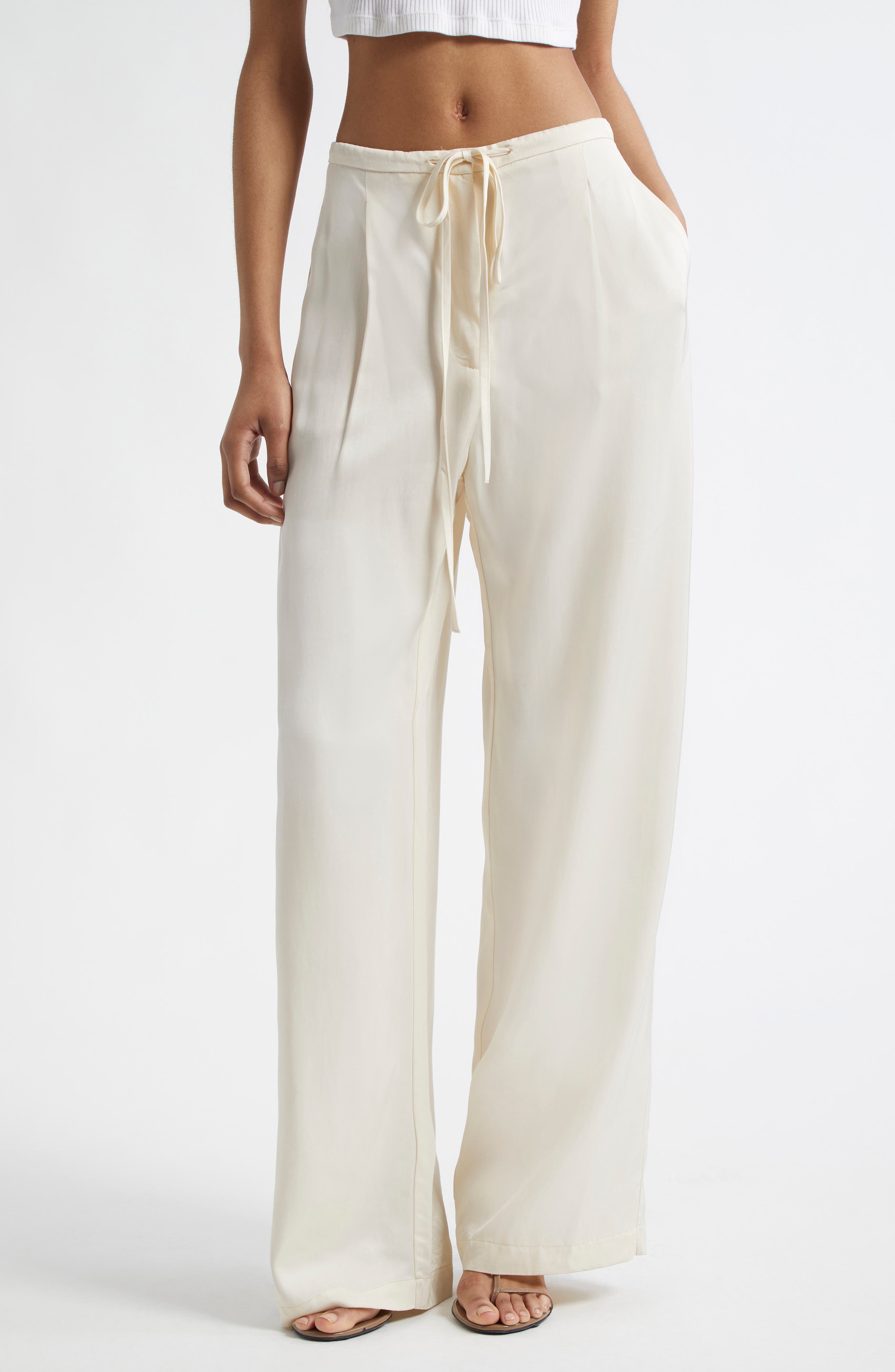 Róhe Relaxed Satin Drawstring Pants