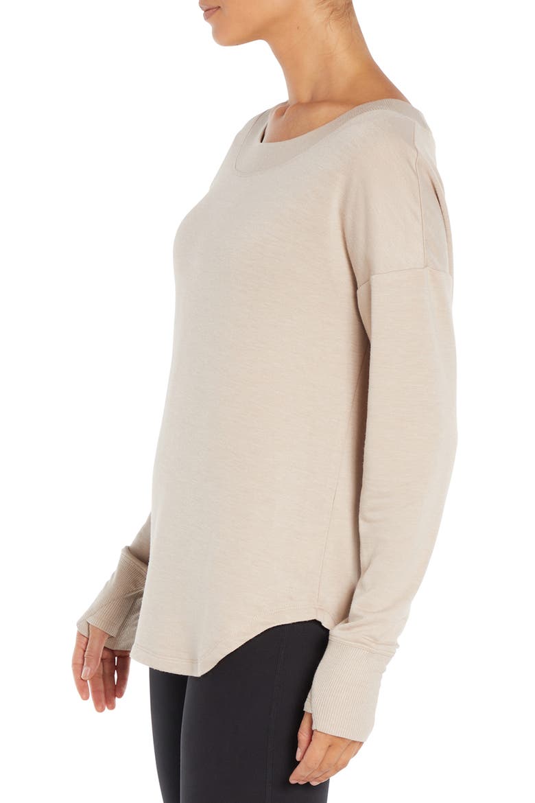 Myla Keyhole French Terry Pullover, Alternate, color, EGRET
