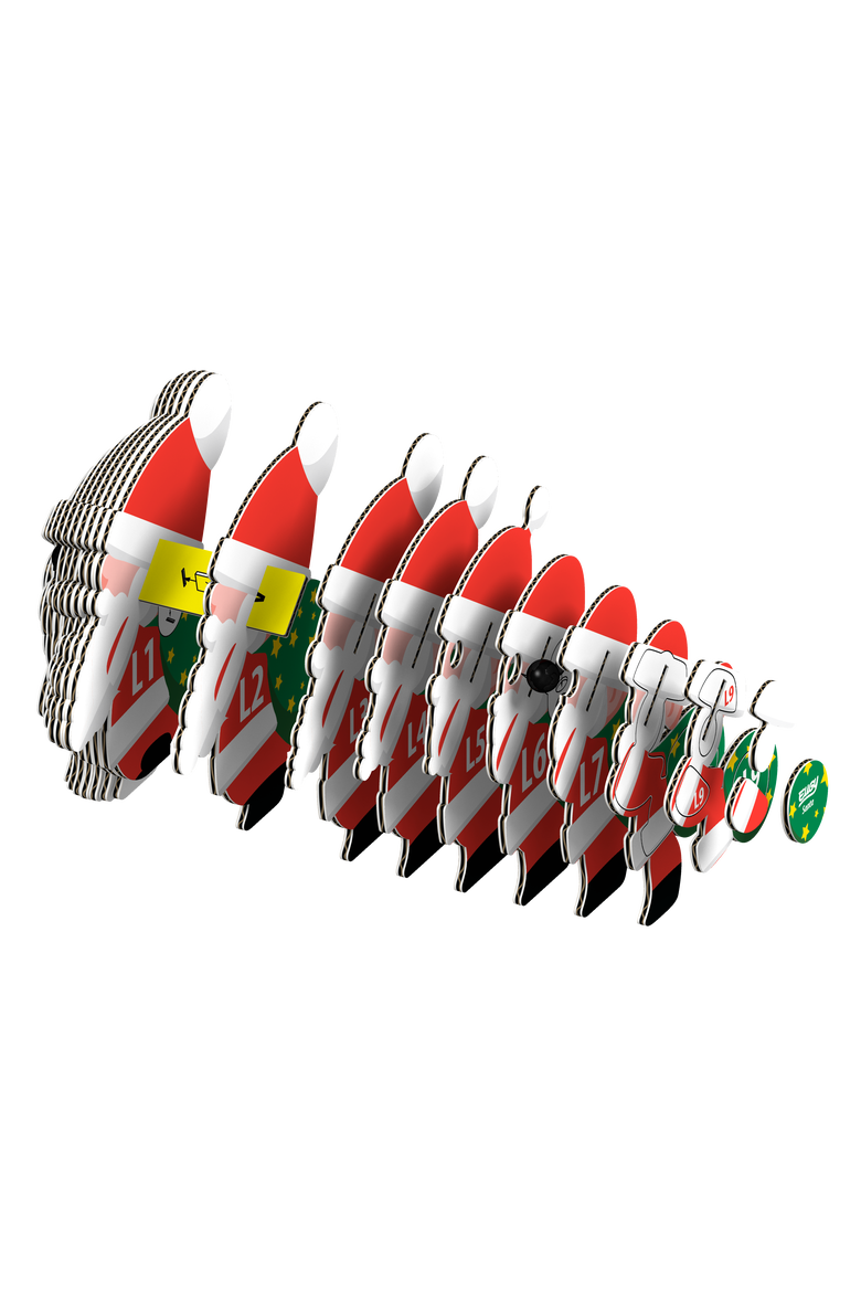 Santa 3D Puzzle, Alternate, color, No Color