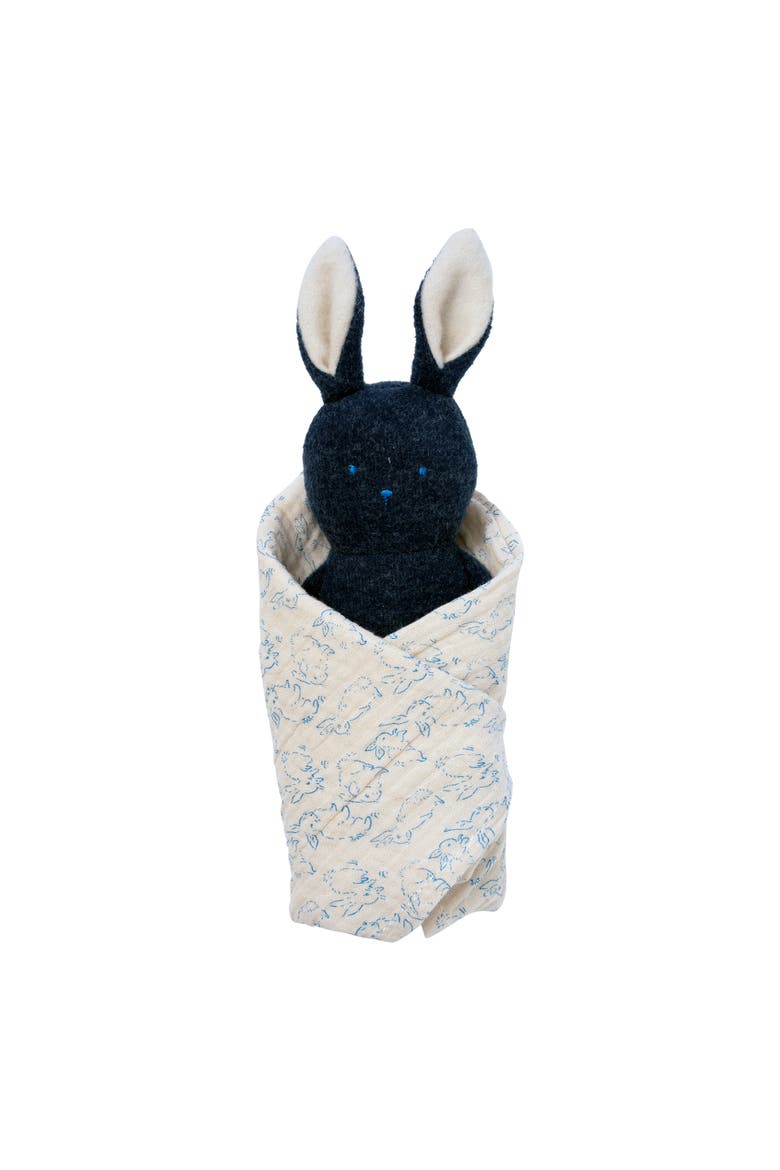 Embroidered Plush Bunny Baby Rattle, Alternate, color, Multicolored