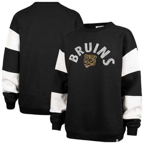 Women's '47 Black Boston Bruins Eephus Barred Pullover Sweatshirt