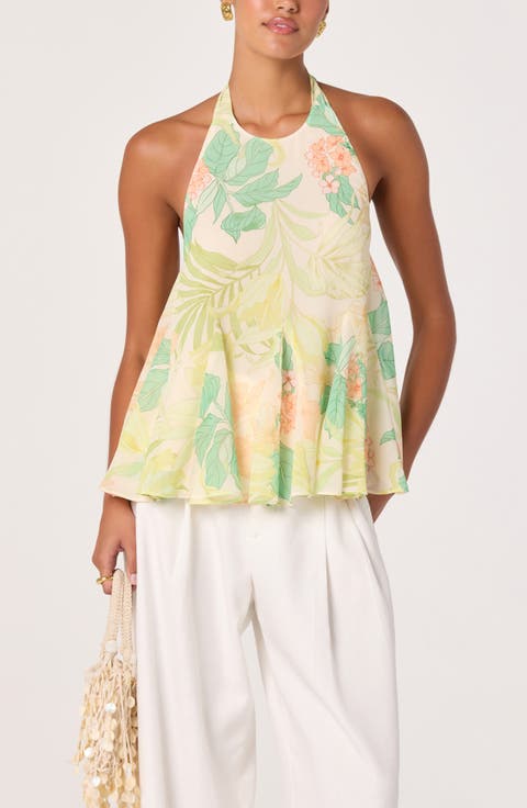 Belen Floral Print Halter Top