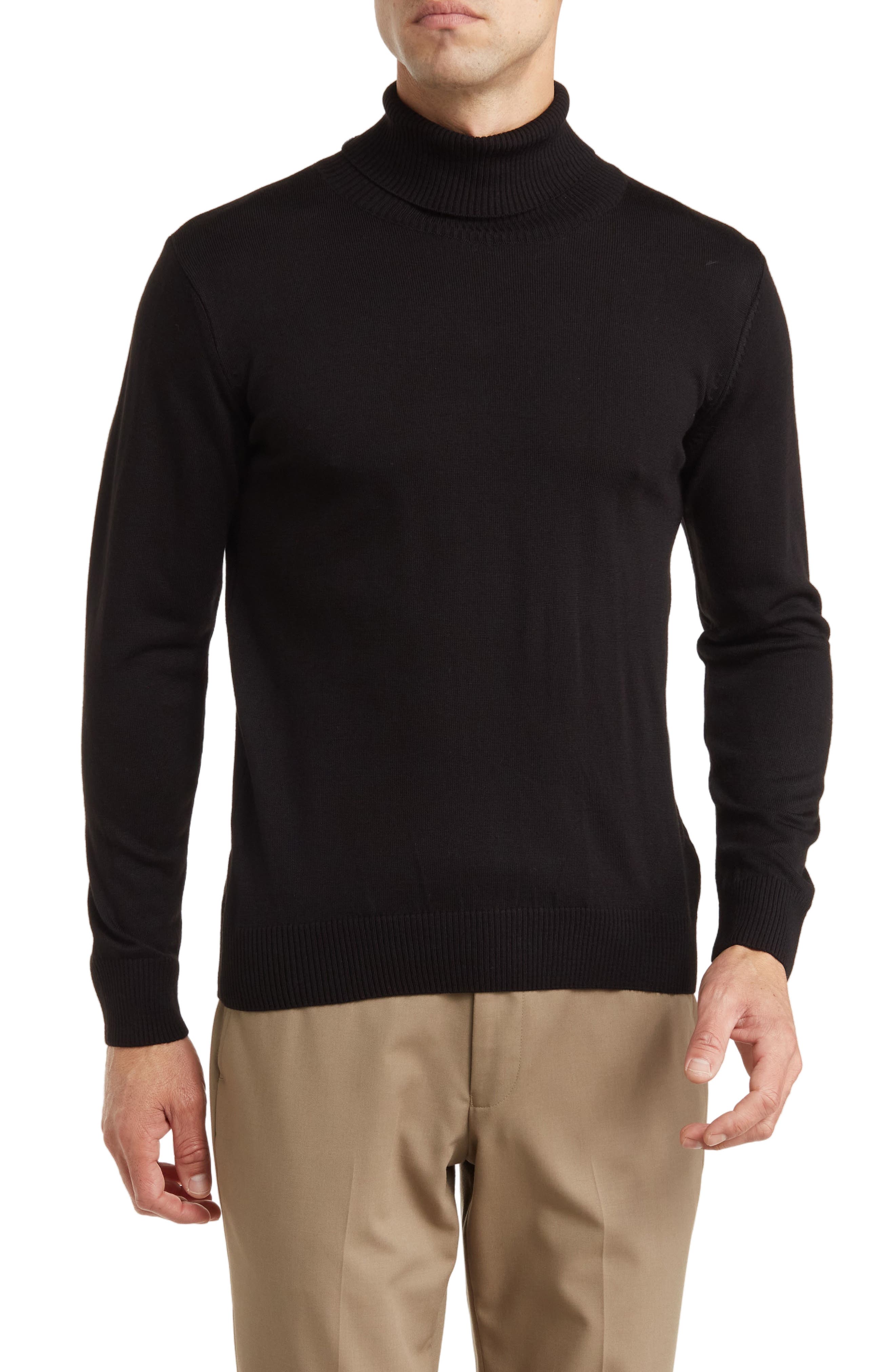 T.R. PREMIUM Tailored Recreation Wool & Cotton Blend Turtleneck