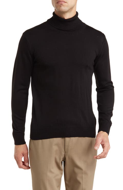 Tailored Recreation Wool & Cotton Blend Turtleneck
