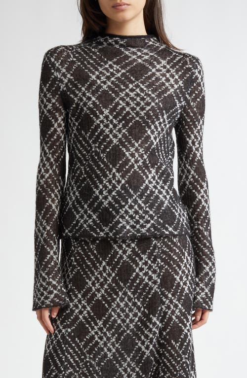 EENK Mock Neck Check Sweater in Black Multi 