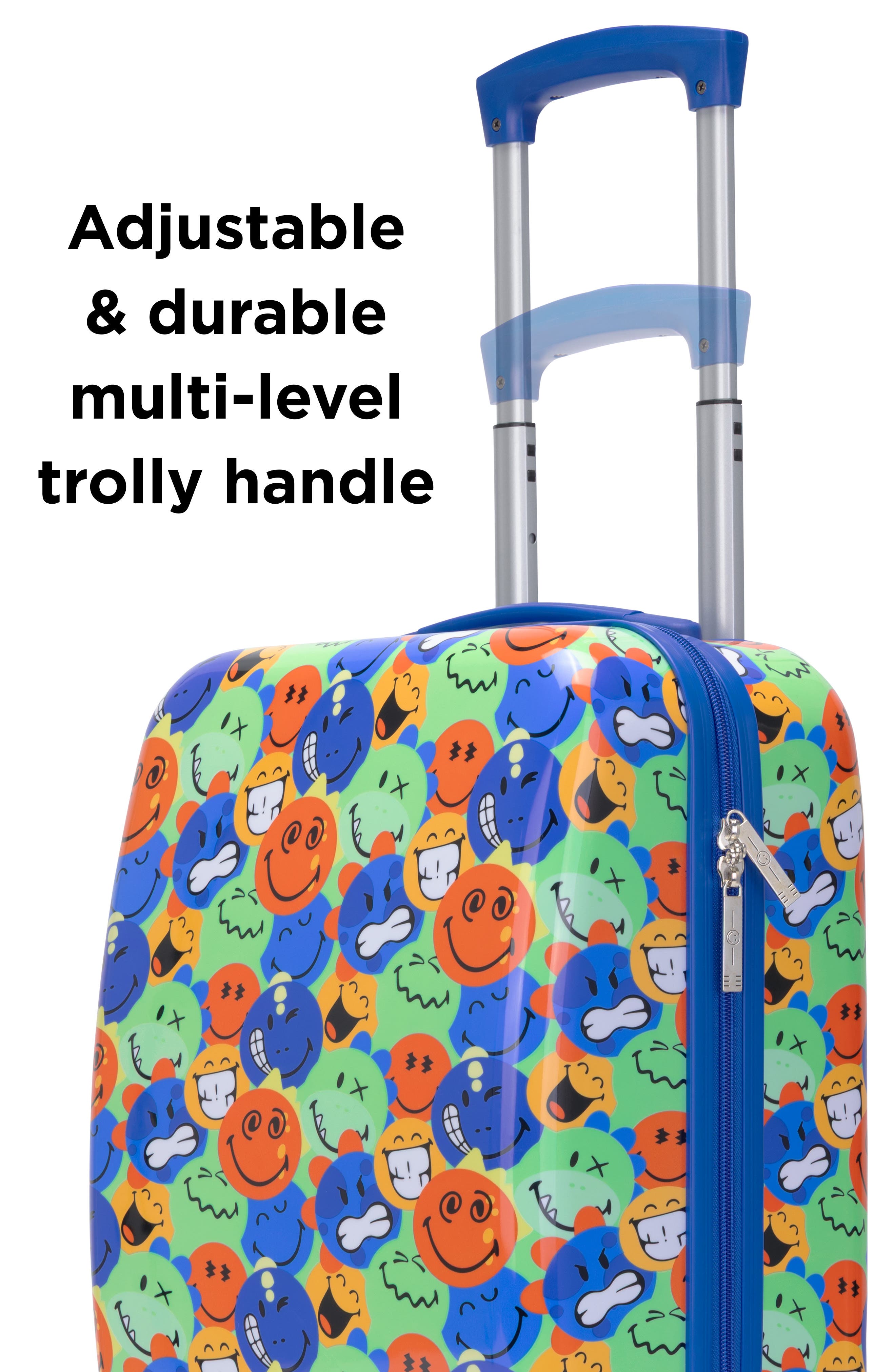 SMILEYWORLD Adventure 18" Airline Approved Carry-on Suitcase, Alternate, color, Smileysaurus