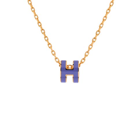Pop H Pendant Chain Necklace Metal and Enamel Mini