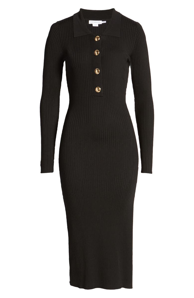 Good American Long Sleeve Polo Midi Dress, Alternate, color,