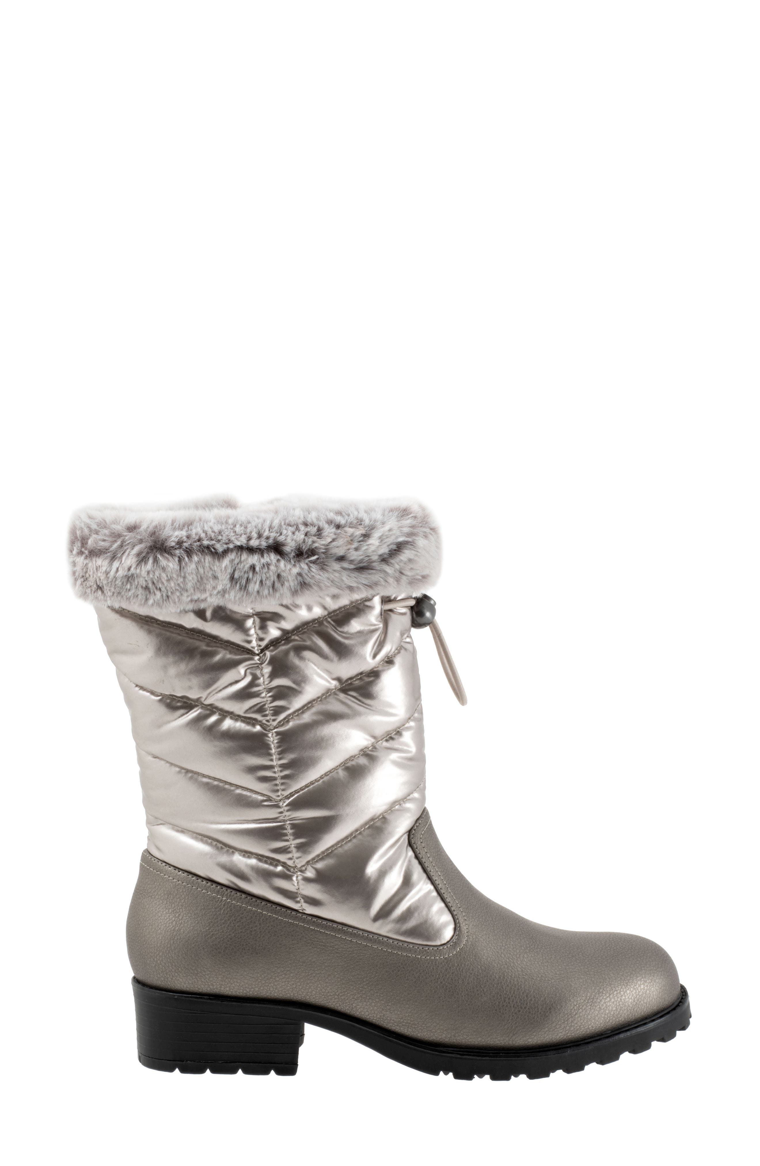 Trotters Bryce Faux Fur Trim Winter Boot, Alternate, color, Grey Tumbled