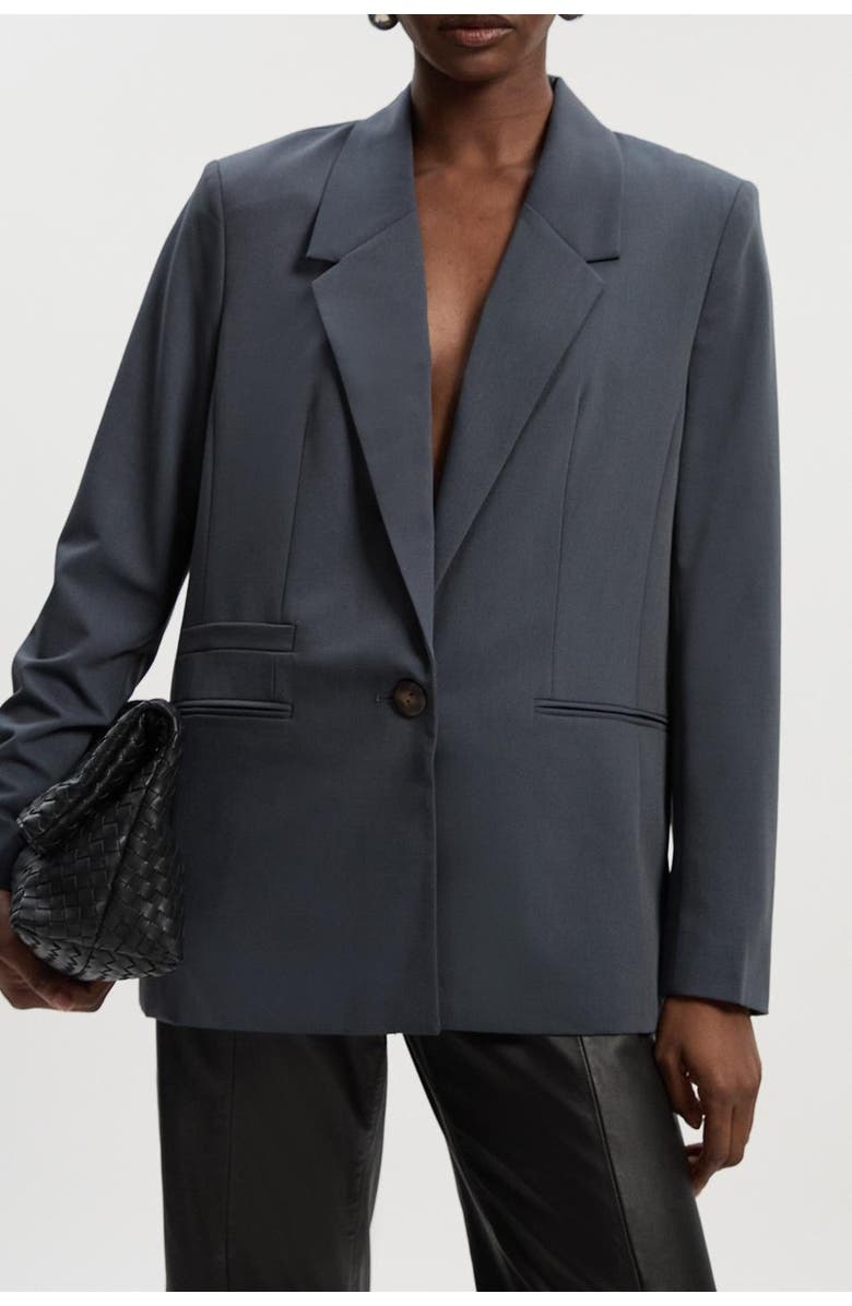 Karen Millen Twill Oversized Blazer, Alternate, color, Grey