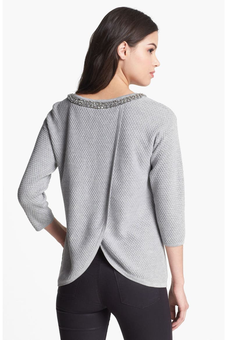 Hinge® Jewel Neck Sweater, Main, color, HEATHER GREY