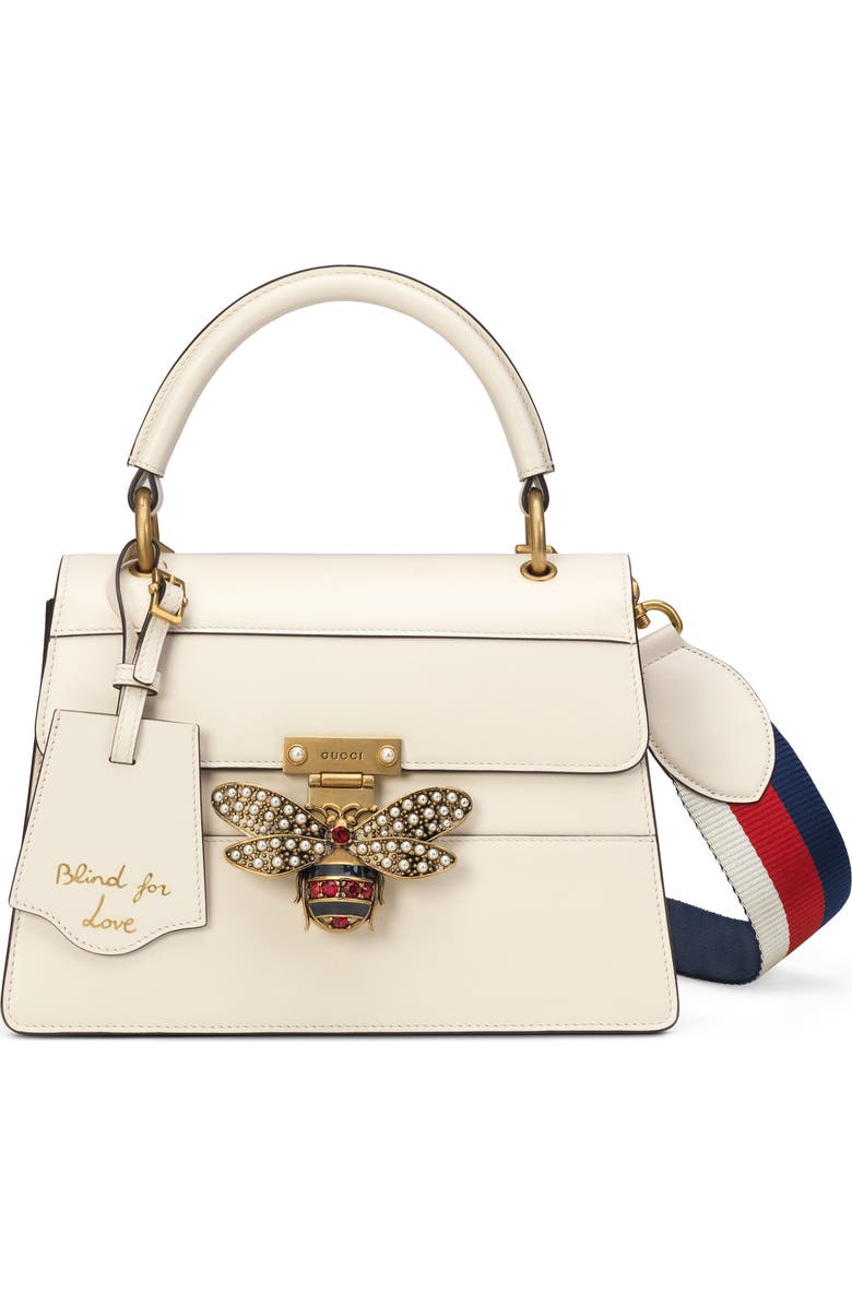 Gucci Queen Margaret Top Handle Leather Satchel, Main, color,