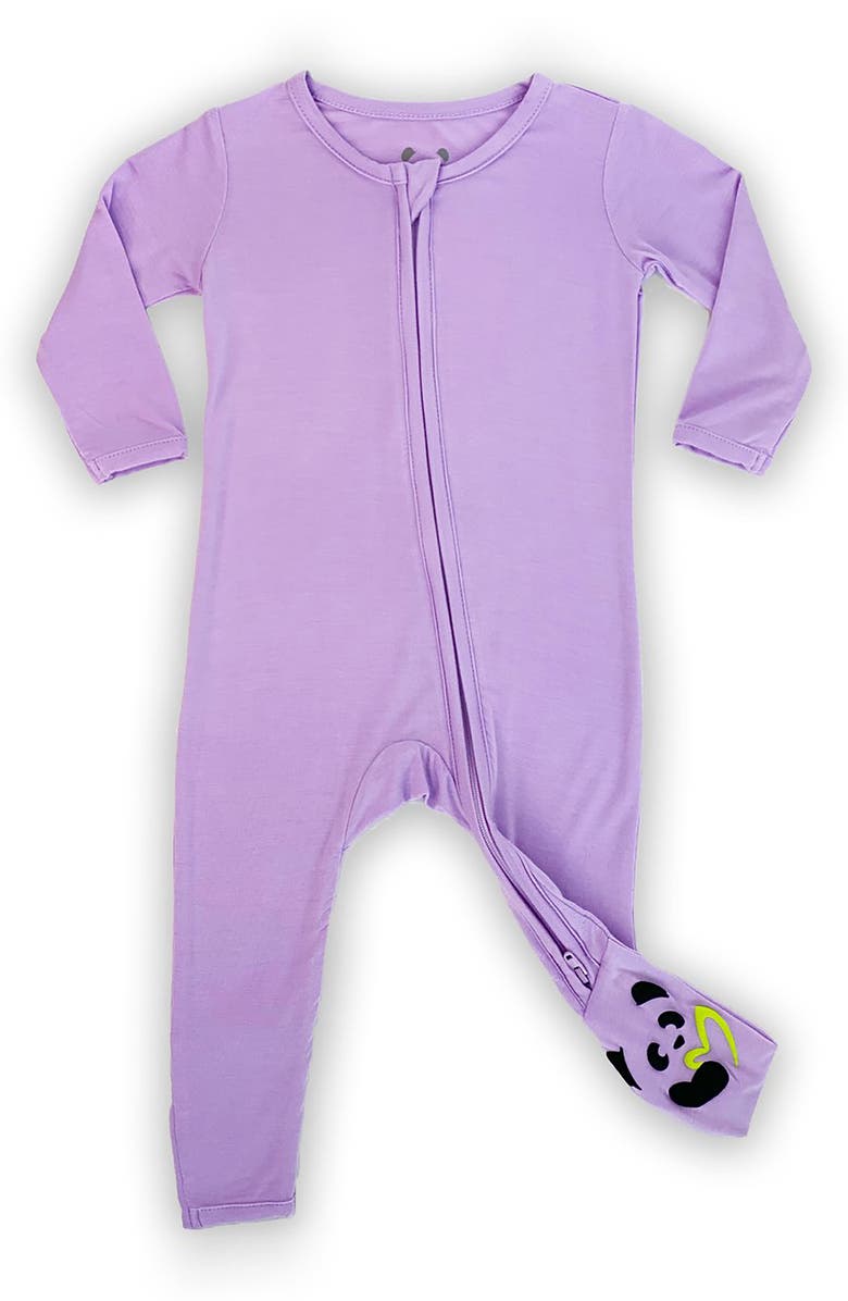 Bellabu Bear Kids' Lavender Fitted One-Piece Convertible Footie Pajamas, Main, color, 