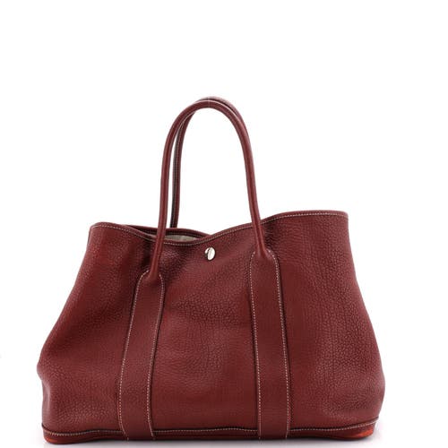 Pre-owned Hermes  Hermes Garden Party Tote Leather 36 In Red