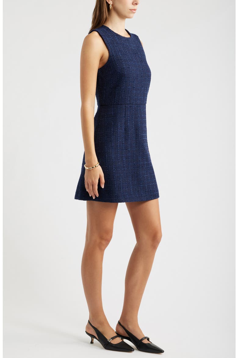 Tweed Sheath Dress, Alternate, color, NAVY TWEED