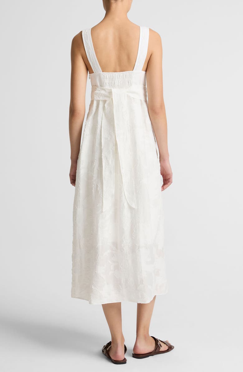 Vince Fil Coupé Jacquard Mixed Media Dress, Alternate, color, Off White