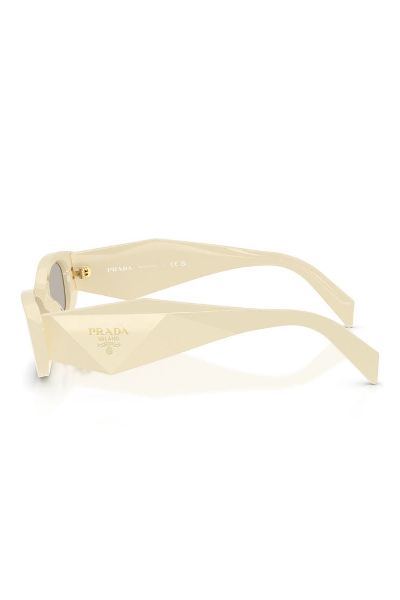 50mm Oval Sunglasses, Alternate, color, WHITE MILK / LIGHT BROWN