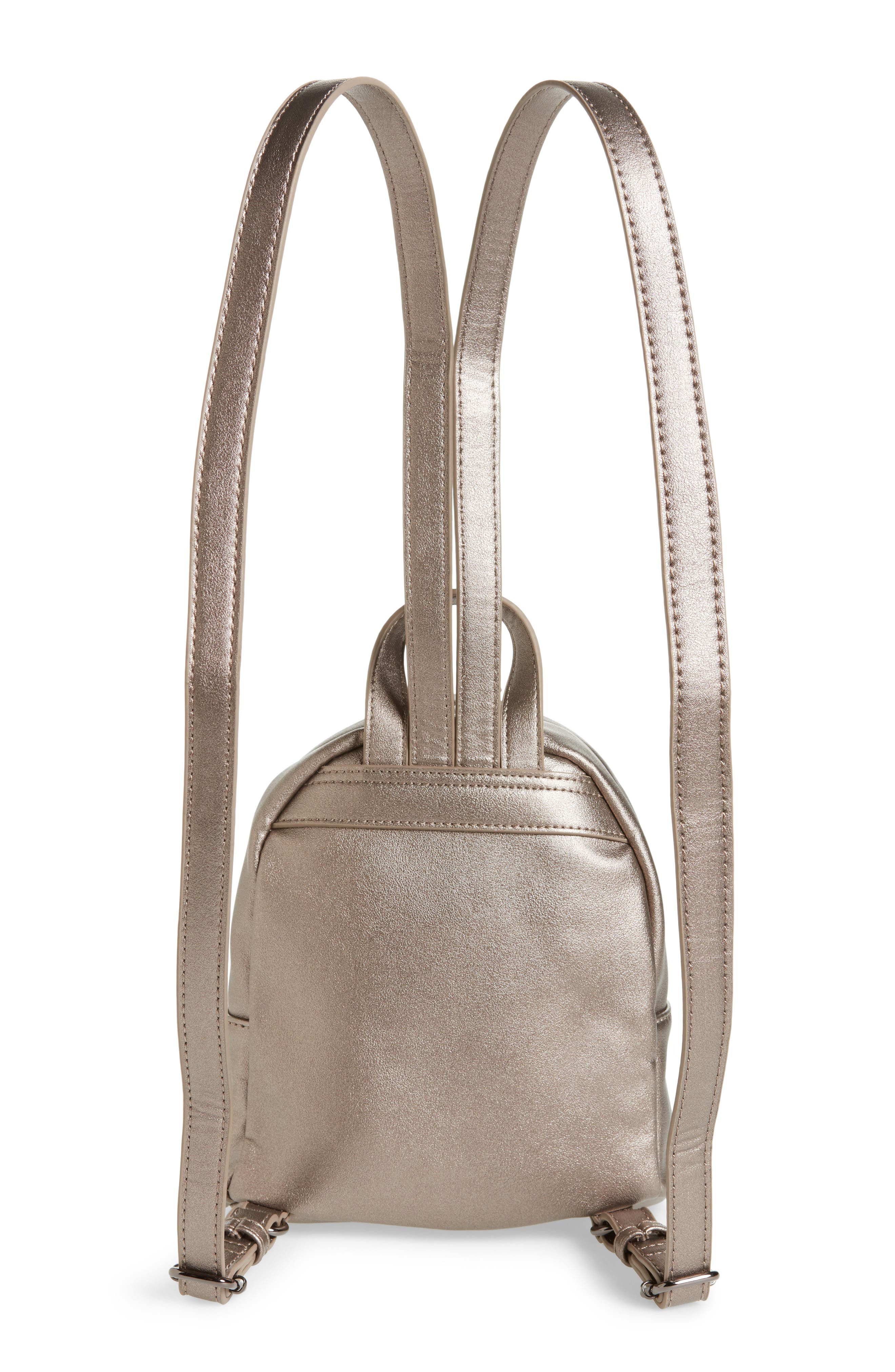 Faux Leather Mini Backpack, Alternate, color, PEWTER
