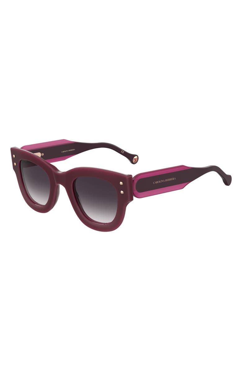Carolina Herrera 47mm Square Sunglasses, Alternate, color, Cyclamen