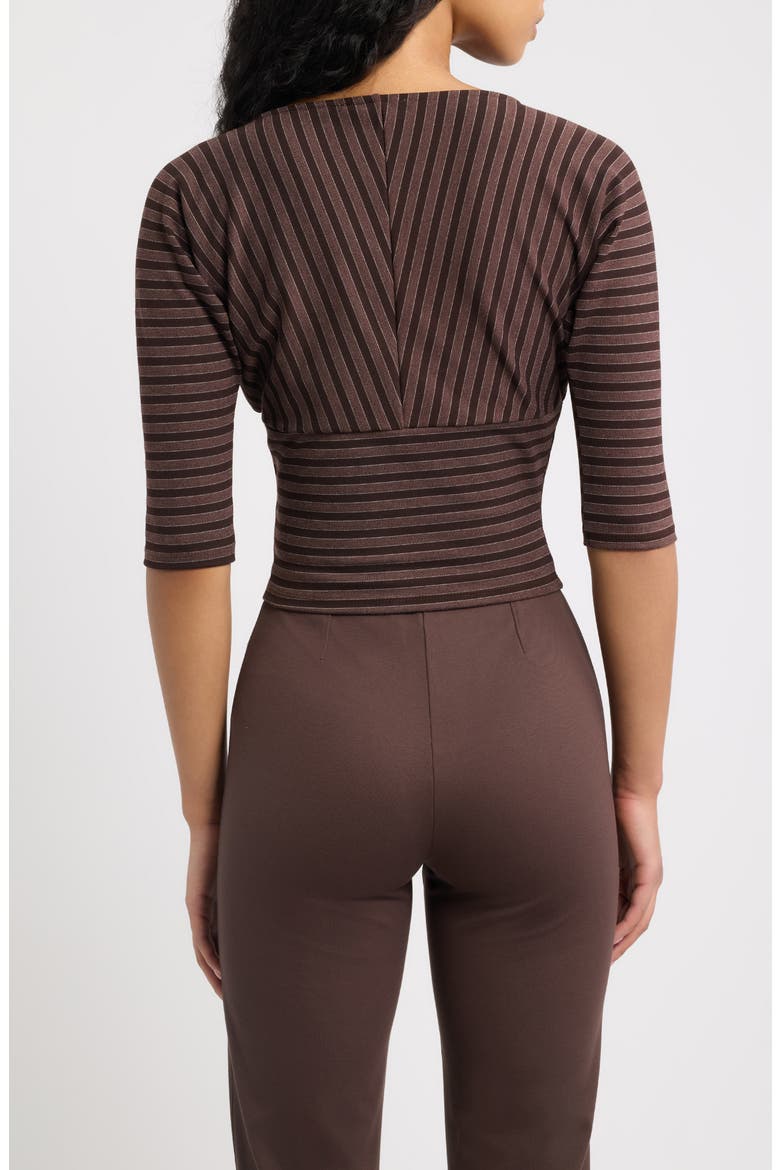 Promesa Three-Quarter Sleeve Top, Alternate, color, CHOCOLAT