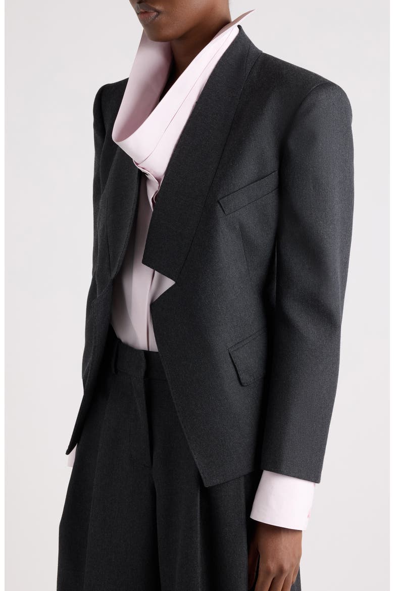 Reverse Lapel Wool Jacket, Alternate, color, DARK GREY