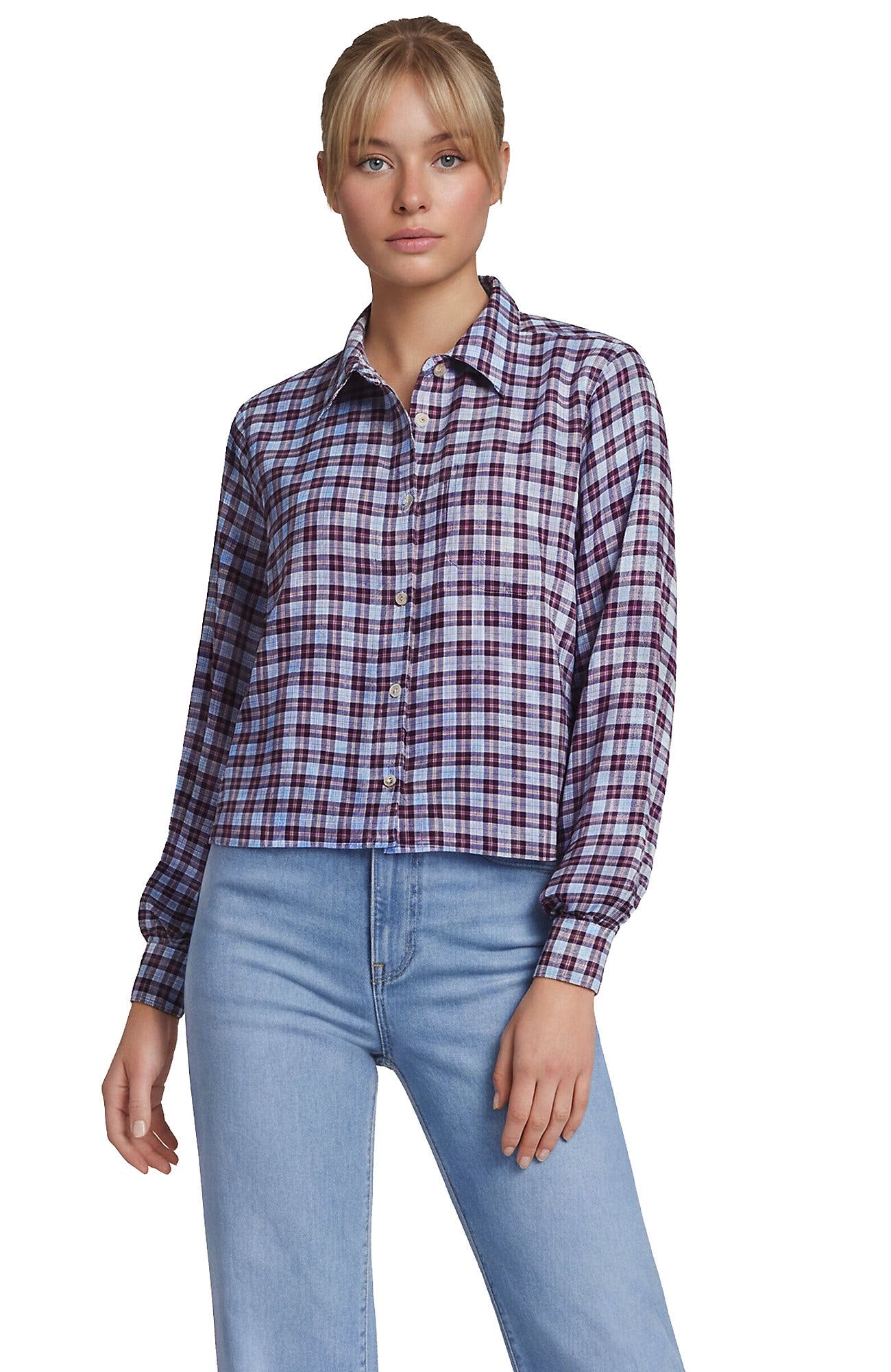 French Blue/Burgundy Plaid