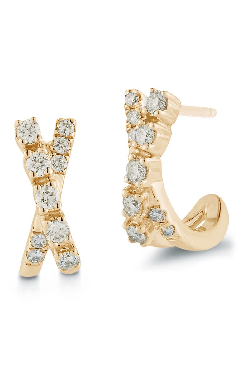Ava Bea Half-Hoop Earrings, Main, color, YELLOW GOLD