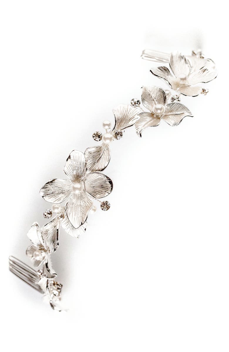 Brides & Hairpins Noemie Crown Halo Comb, Main, color, Silver