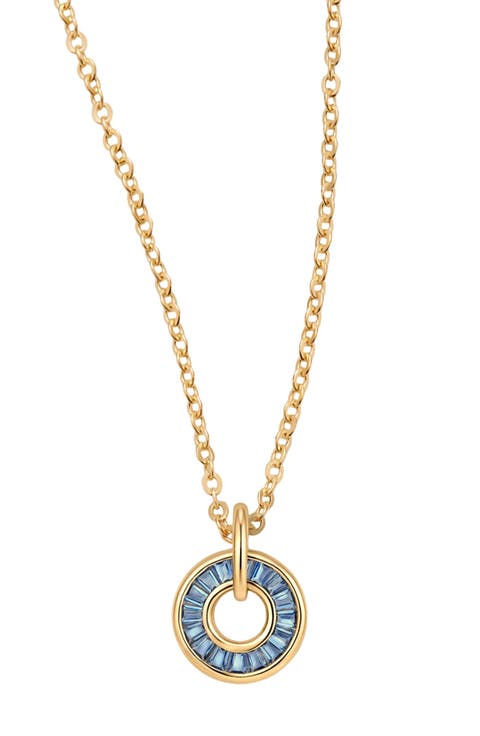 Baguette Birthstone Charm Necklace
