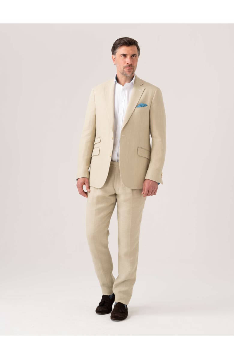 Koy Clothing Linen Wool Silk Blend Blazer, Alternate, color, Beige